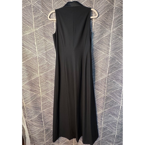 Vintage Anne Klein II Black Tuxedo Maxi Dress Size 8 - Picture 9 of 11